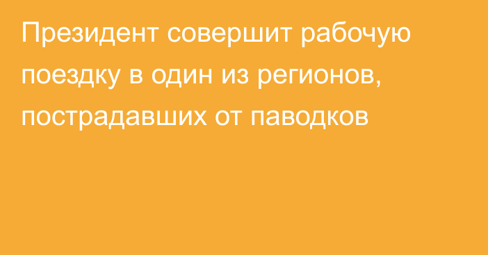 Президент совершит рабочую поездку в один из регионов, пострадавших от паводков