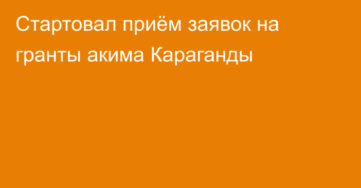 Стартовал приём заявок на гранты акима Караганды