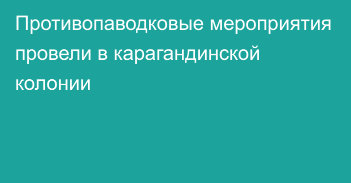 Противопаводковые мероприятия провели в карагандинской колонии