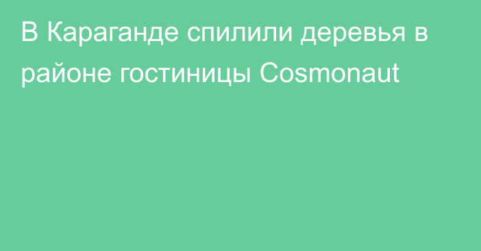 В Караганде спилили деревья в районе гостиницы Cosmonaut