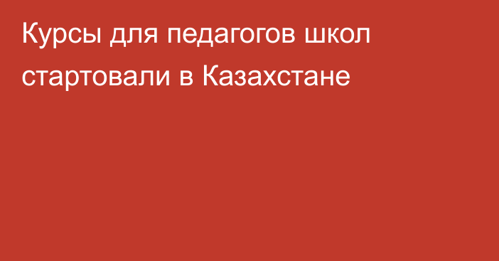 Курсы для педагогов школ стартовали в Казахстане