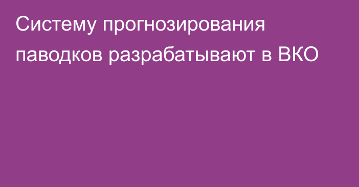 Систему прогнозирования паводков разрабатывают в ВКО