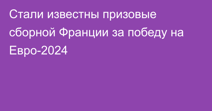 Стали известны призовые сборной Франции за победу на Евро-2024