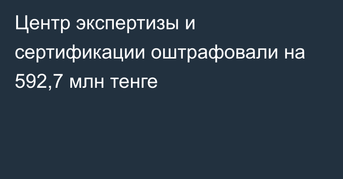 Центр экспертизы и сертификации оштрафовали на 592,7 млн тенге