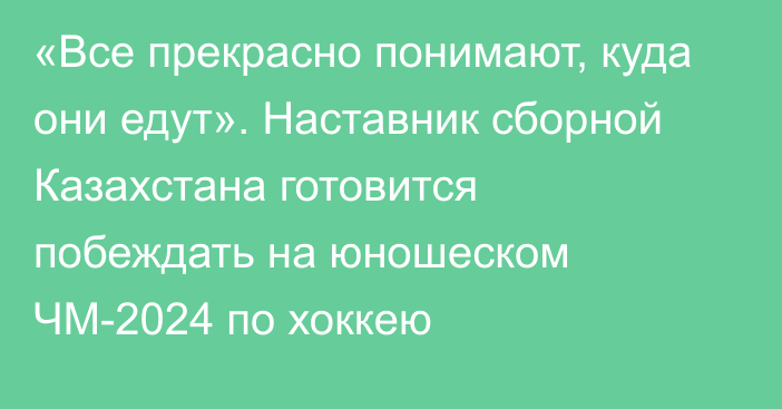 «Все прекрасно понимают, куда они едут». Наставник сборной Казахстана готовится побеждать на юношеском ЧМ-2024 по хоккею