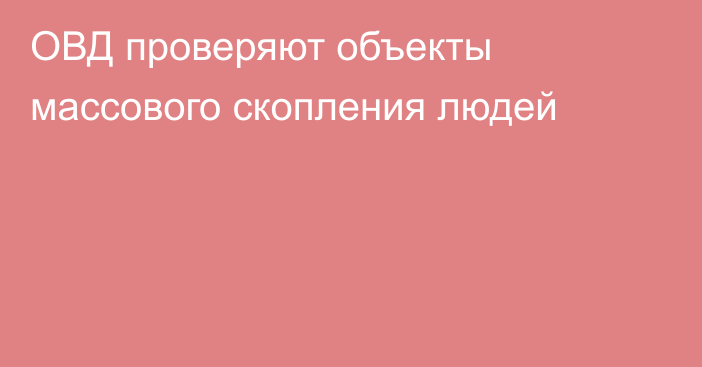 ОВД проверяют объекты массового скопления людей