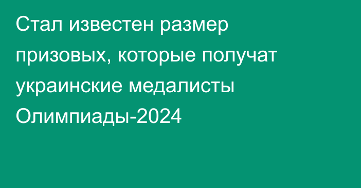 Стал известен размер призовых, которые получат украинские медалисты Олимпиады-2024