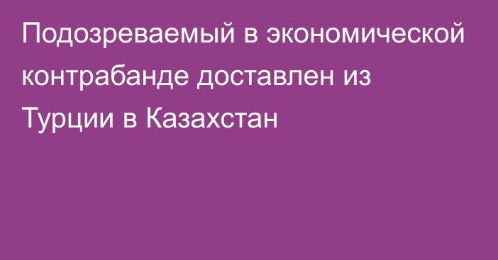 Подозреваемый в экономической контрабанде доставлен из Турции в Казахстан