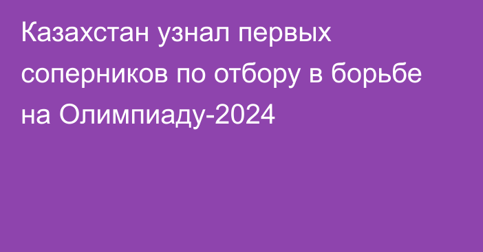 Казахстан узнал первых соперников по отбору в борьбе на Олимпиаду-2024