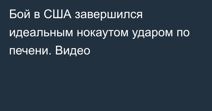 Бой в США завершился идеальным нокаутом ударом по печени. Видео