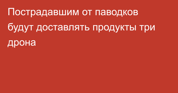 Пострадавшим от паводков будут доставлять продукты три дрона