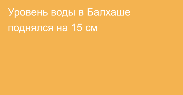 Уровень воды в Балхаше поднялся на 15 см