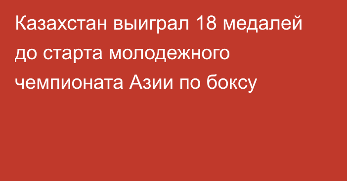 Казахстан выиграл 18 медалей до старта молодежного чемпионата Азии по боксу