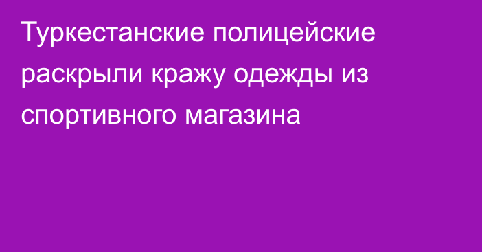 Туркестанские полицейские раскрыли кражу одежды из спортивного магазина