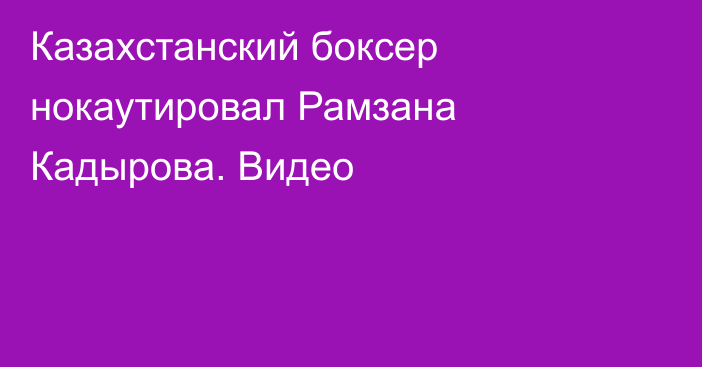 Казахстанский боксер нокаутировал Рамзана Кадырова. Видео