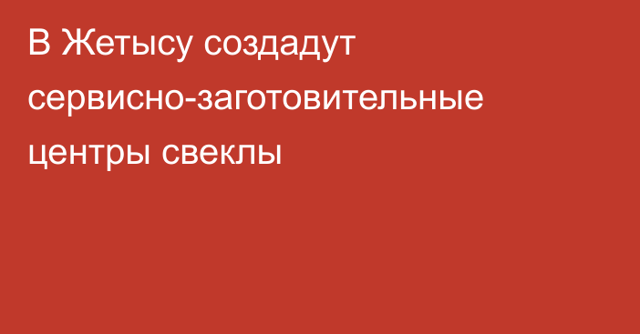 В Жетысу создадут сервисно-заготовительные центры свеклы