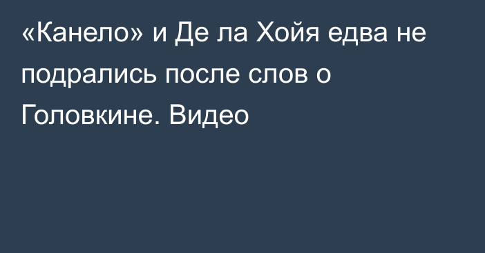 «Канело» и Де ла Хойя едва не подрались после слов о Головкине. Видео