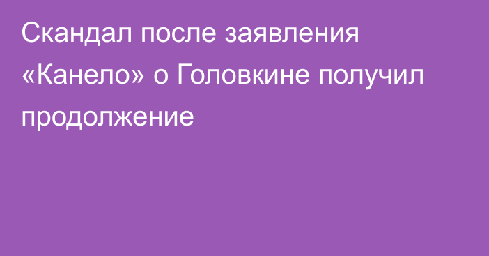 Скандал после заявления «Канело» о Головкине получил продолжение