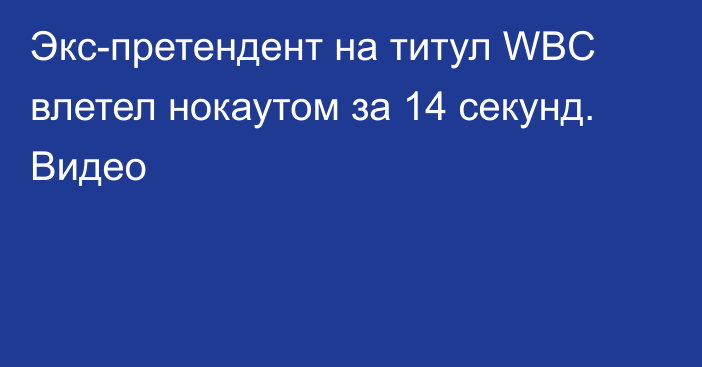 Экс-претендент на титул WBC влетел нокаутом за 14 секунд. Видео