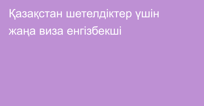 Қазақстан шетелдіктер үшін жаңа виза енгізбекші