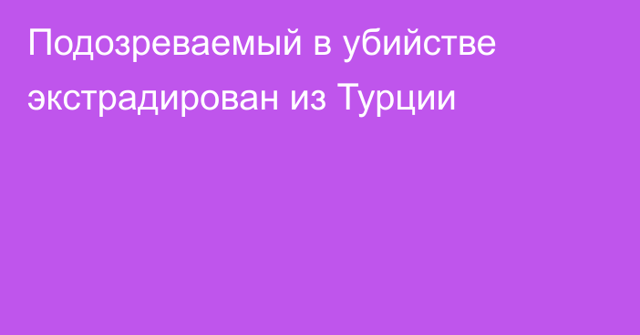 Подозреваемый в убийстве экстрадирован из Турции