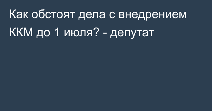 Как обстоят дела с внедрением ККМ до 1 июля? -  депутат