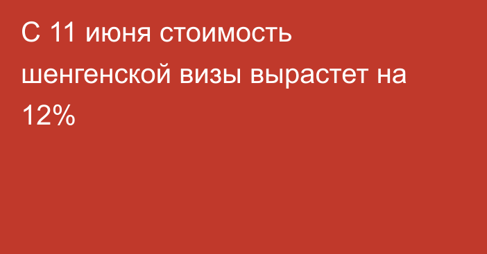 С 11 июня стоимость шенгенской визы вырастет на 12%