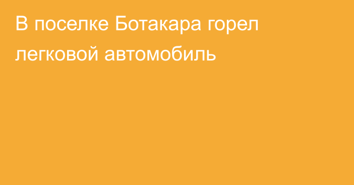 В поселке Ботакара горел легковой автомобиль