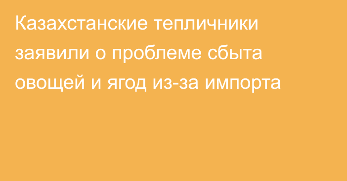 Казахстанские тепличники заявили о проблеме сбыта овощей и ягод из-за импорта