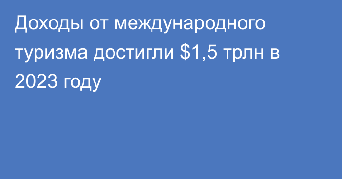 Доходы от международного туризма достигли $1,5 трлн в 2023 году