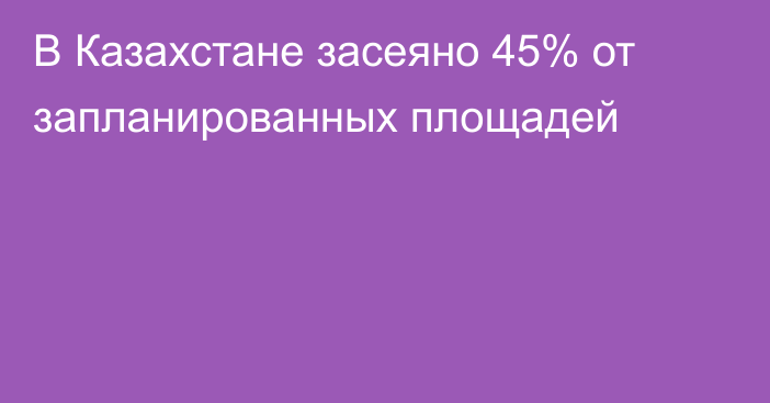 В Казахстане засеяно 45% от запланированных площадей