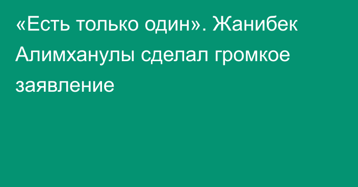 «Есть только один». Жанибек Алимханулы сделал громкое заявление