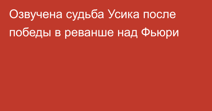 Озвучена судьба Усика после победы в реванше над Фьюри