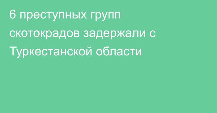 6 преступных групп скотокрадов задержали с Туркестанской области