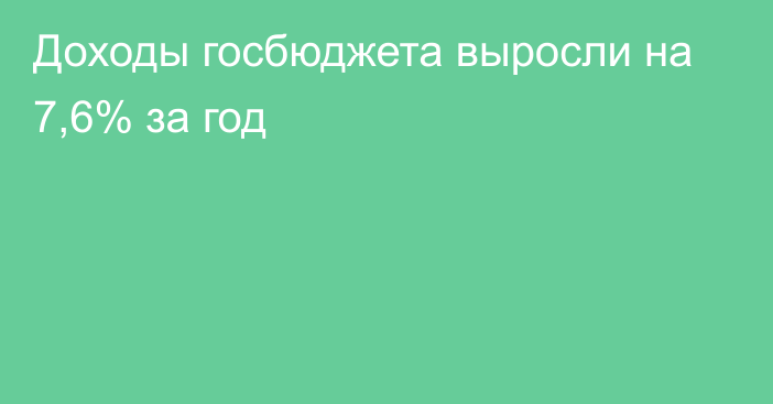 Доходы госбюджета выросли на 7,6% за год