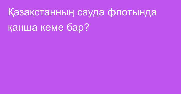 Қазақстанның сауда флотында қанша кеме бар?