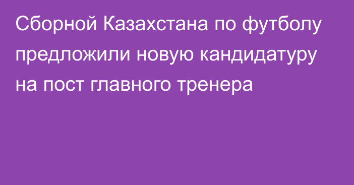 Сборной Казахстана по футболу предложили новую кандидатуру на пост главного тренера