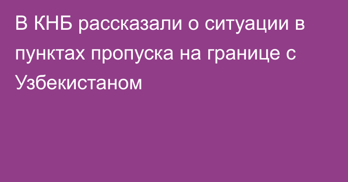 В КНБ рассказали о ситуации в пунктах пропуска на границе с Узбекистаном