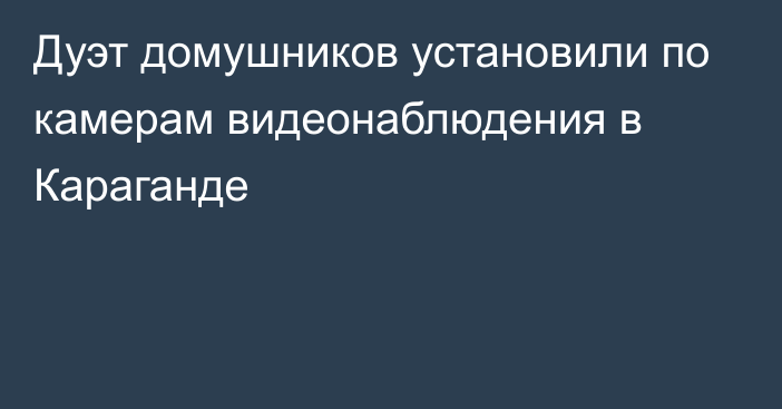 Дуэт домушников установили по камерам видеонаблюдения в Караганде