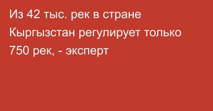 Из 42 тыс. рек в стране Кыргызстан регулирует только 750 рек, - эксперт