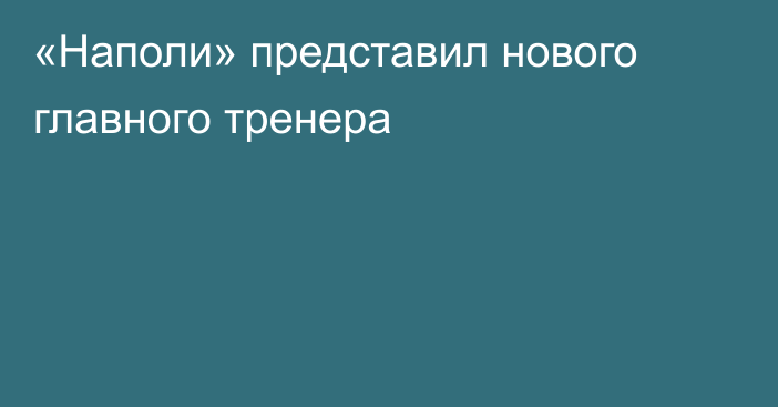 «Наполи» представил нового главного тренера