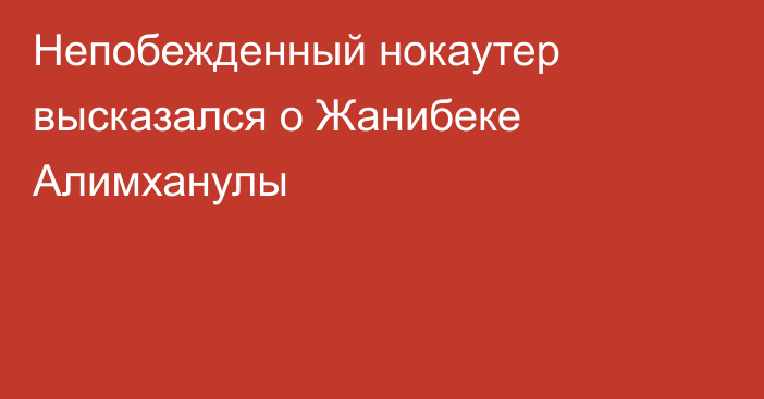 Непобежденный нокаутер высказался о Жанибеке Алимханулы