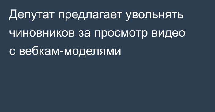 Депутат предлагает увольнять чиновников за просмотр видео с вебкам-моделями