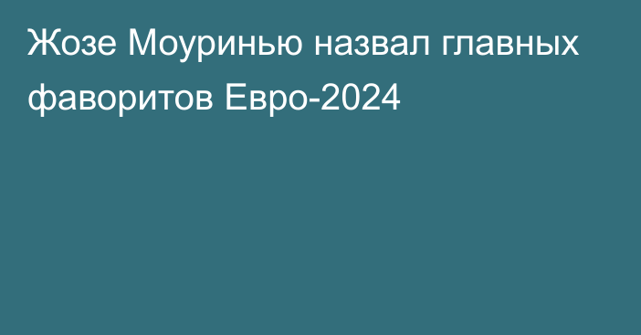 Жозе Моуринью назвал главных фаворитов Евро-2024