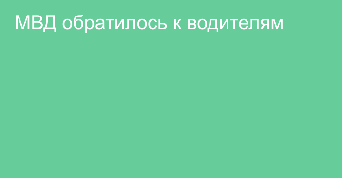 МВД обратилось к водителям