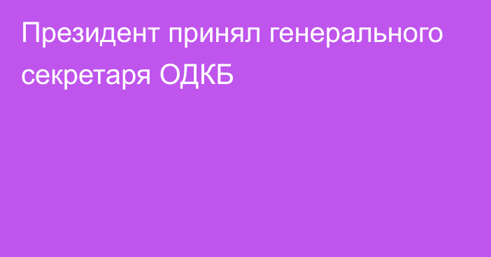 Президент принял генерального секретаря ОДКБ