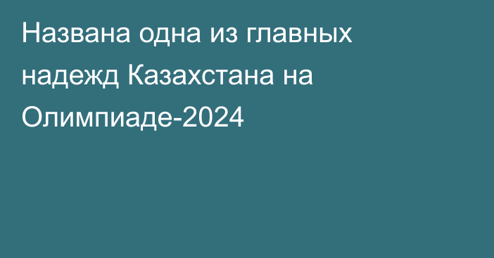 Названа одна из главных надежд Казахстана на Олимпиаде-2024