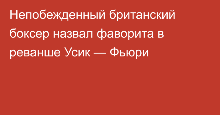 Непобежденный британский боксер назвал фаворита в реванше Усик — Фьюри