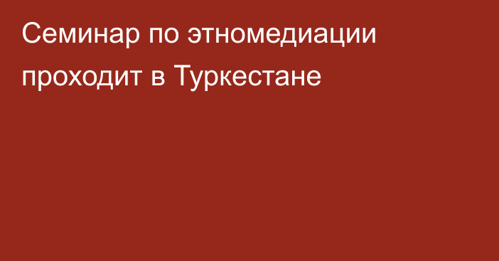 Семинар по этномедиации проходит в Туркестане