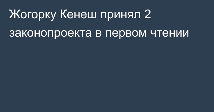 Жогорку Кенеш принял 2 законопроекта в первом чтении